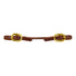 ROLLED HARNESS LEATHER CURB STRAP - BRASS.