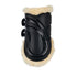 Fetlock boots in polyurethane with synthetic lambskin.