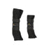 Padded stable boots with hook-and-loop closure.
