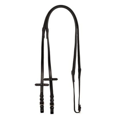 LEATHER AND RUBBER REINS SILVER FITTING (1.6CM)