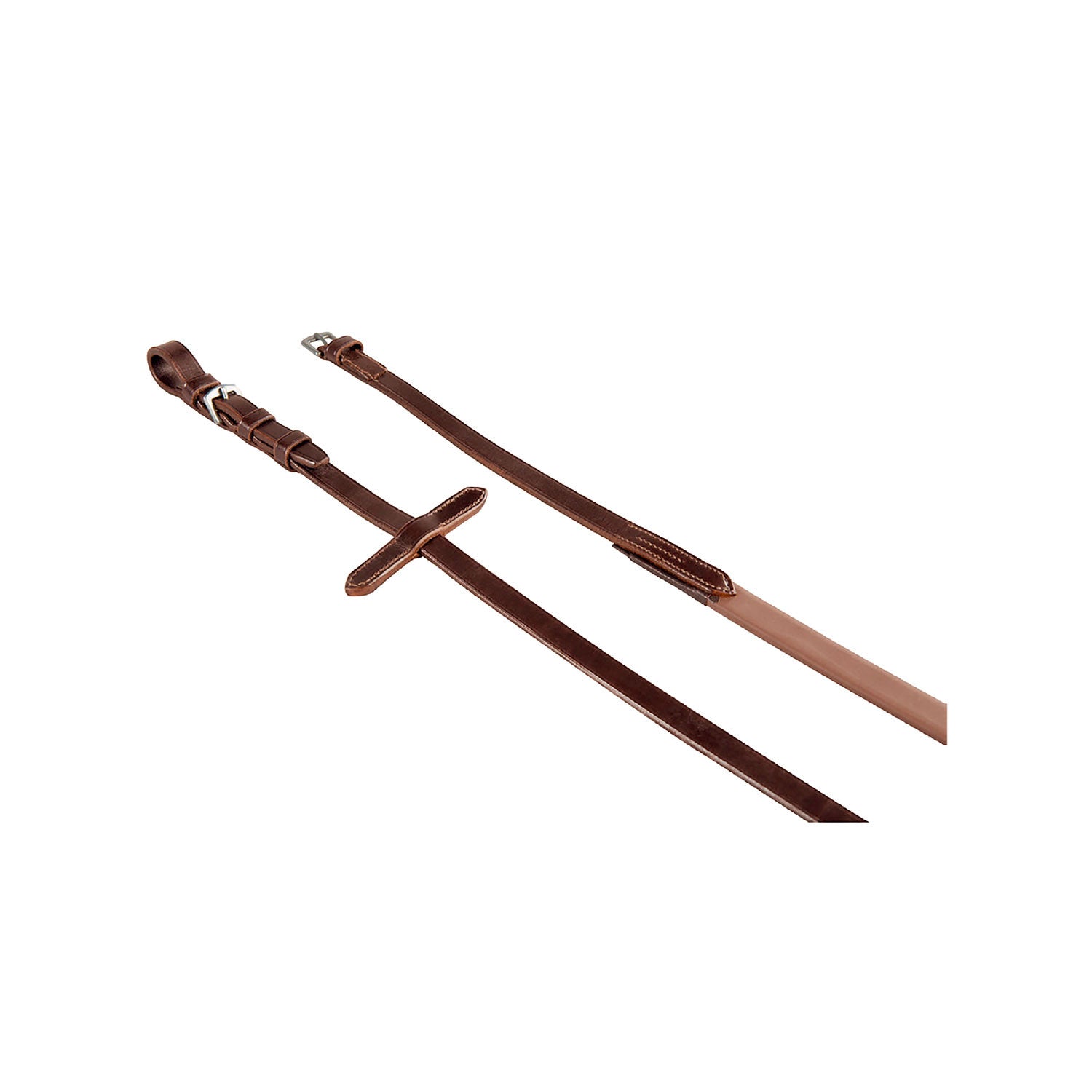 Reins in leather and smooth rubber.