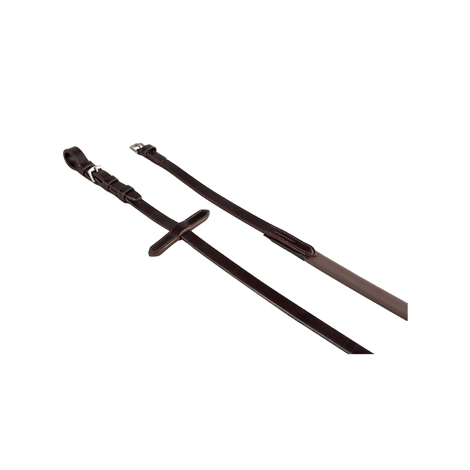 Reins in leather and smooth rubber.
