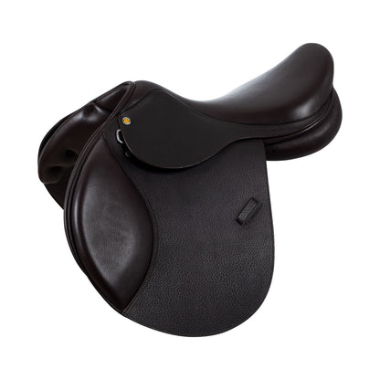 Jumping saddle hammered leather.