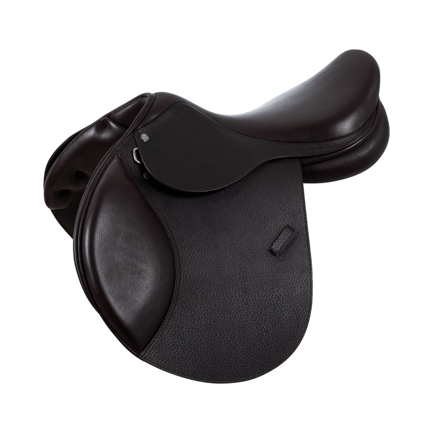 Jumping saddle hammered French leather.