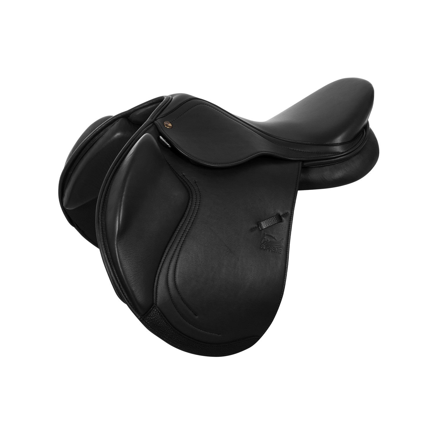 JUMPING SADDLE DOUBLE SOFT LEATHER AND ADJUSTABLE GULLET.