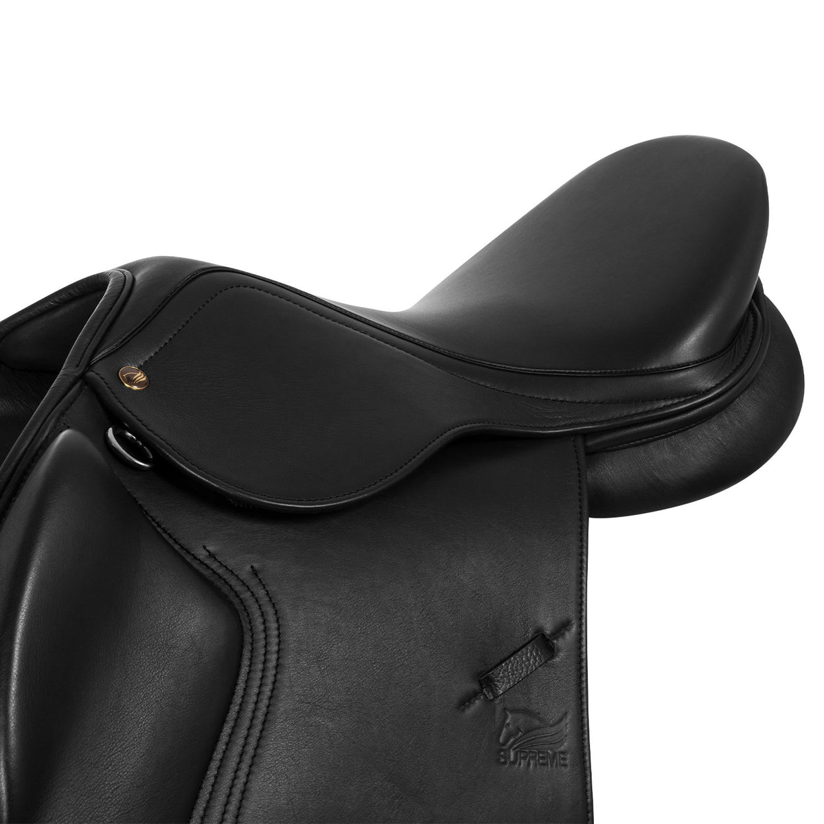 JUMPING SADDLE DOUBLE SOFT LEATHER AND ADJUSTABLE GULLET