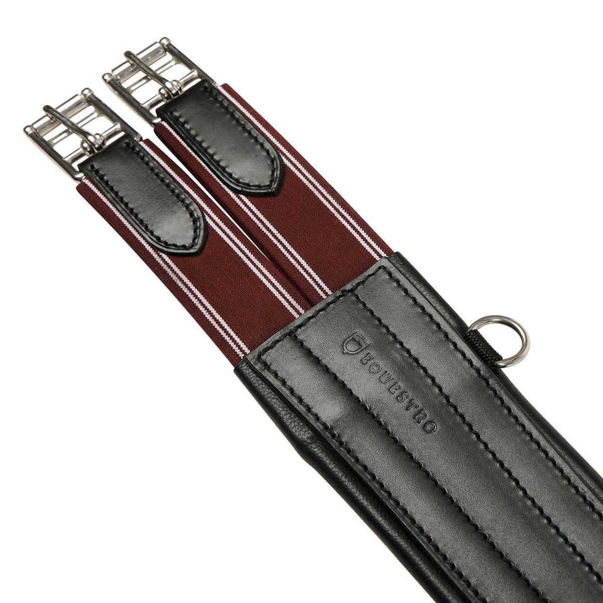 Equestro Leather Jumping Girth With Elastic Ends