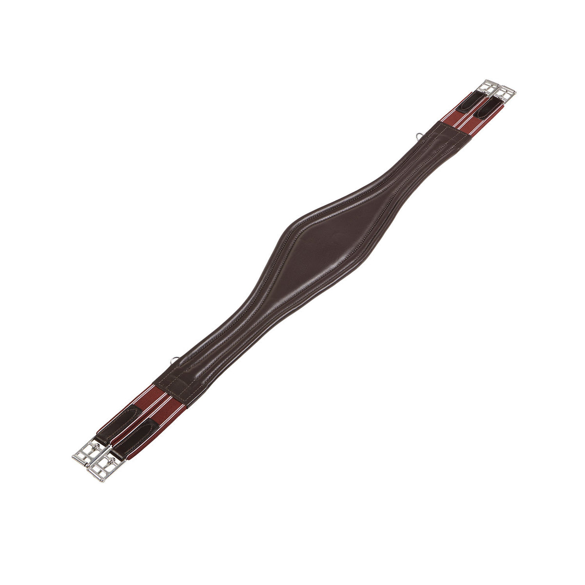 Equestro Leather Jumping Girth With Elastic Ends