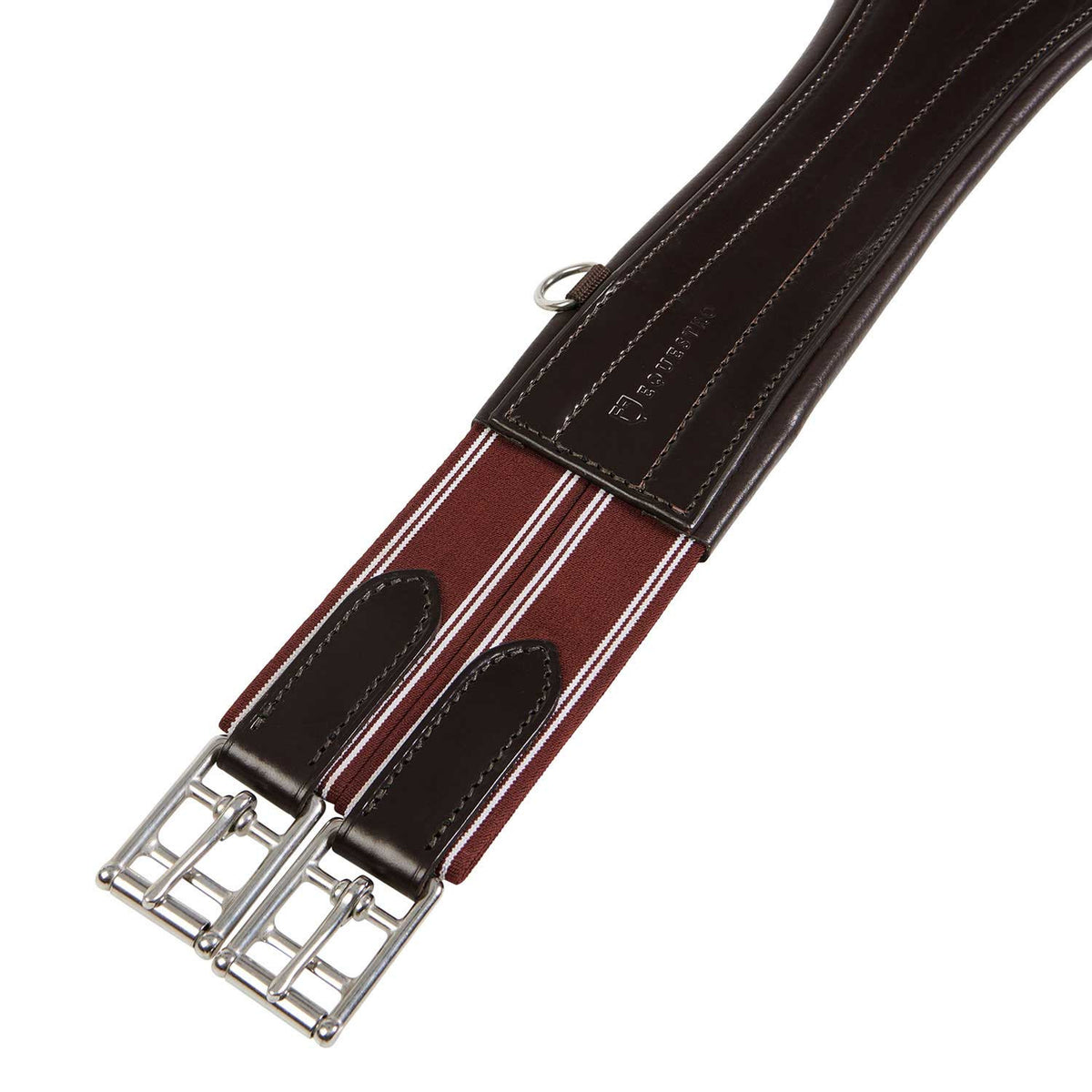 Equestro Leather Jumping Girth With Elastic Ends