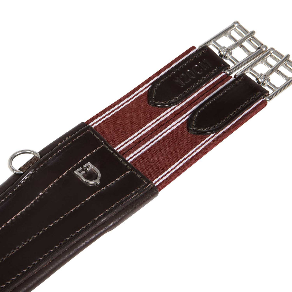 Equestro Leather Jumping Girth With Elastic Ends