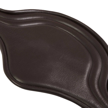Jumping girth in leather with protectors
