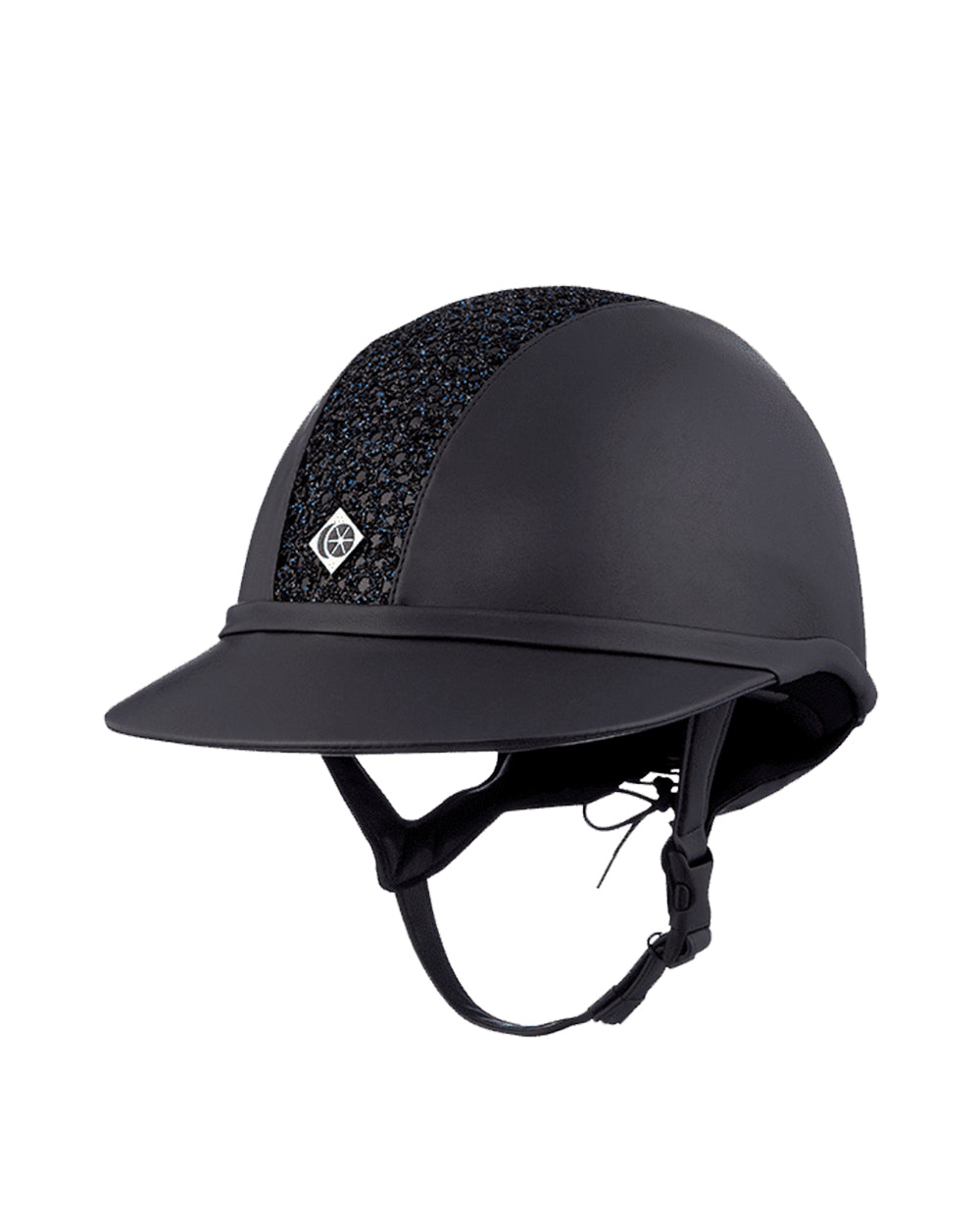 Charles Owen SP8 Plus Leather Look Fixed Peak Riding Helmet.