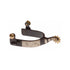 BLACK SPURS WITH METAL PLATE.