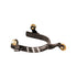 BLACK SPURS WITH METAL INLAY.