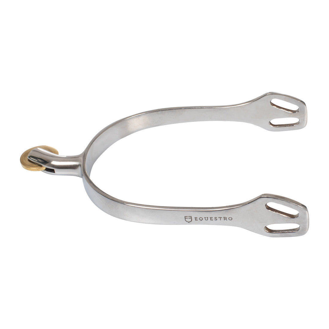English spurs with horizontal brass rowel.