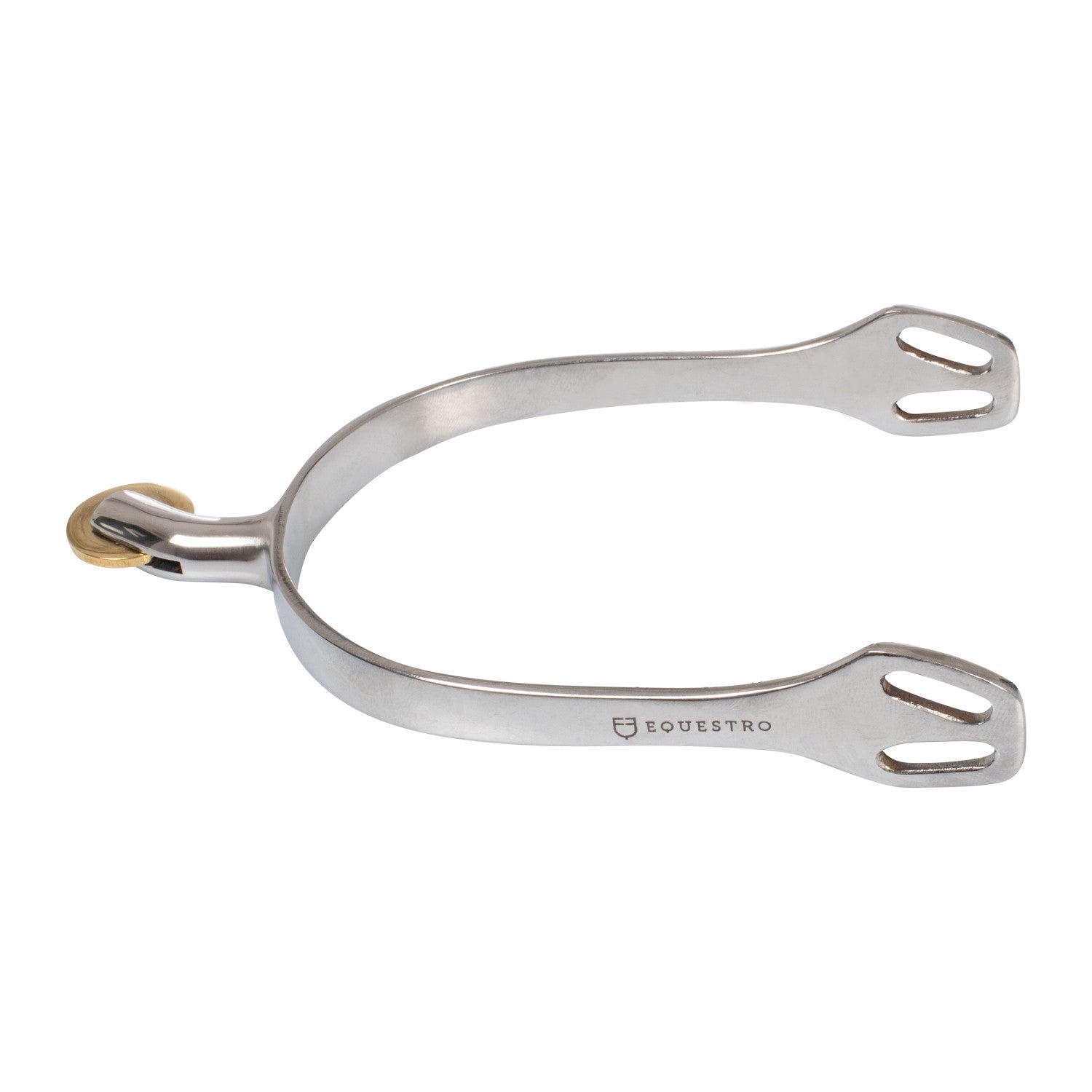 English spurs with horizontal brass rowel.