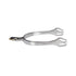 English spurs with horizontal curved rowel.