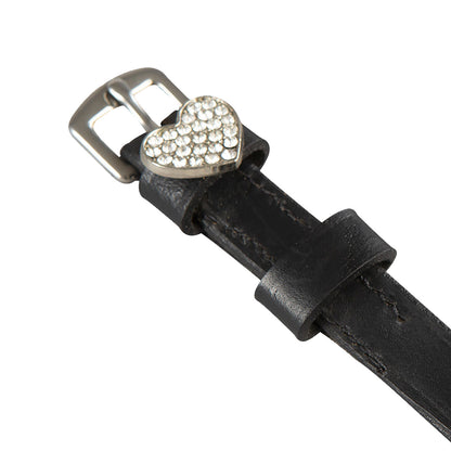 Laces for spurs in leather with rhinestone decorations