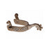 BURNISHED WESTERN SPURS WITH DIAMOND DECORATIONS.