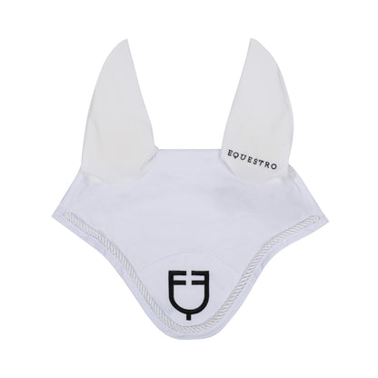 Fly veil in cotton with central logo.