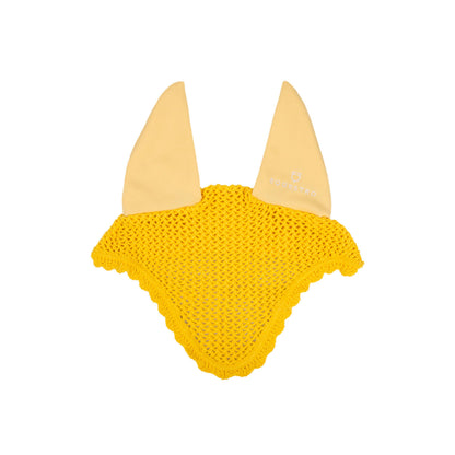 Pony fly veil with elastic ears.