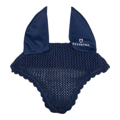 Knitted fly veil with elastic ears.
