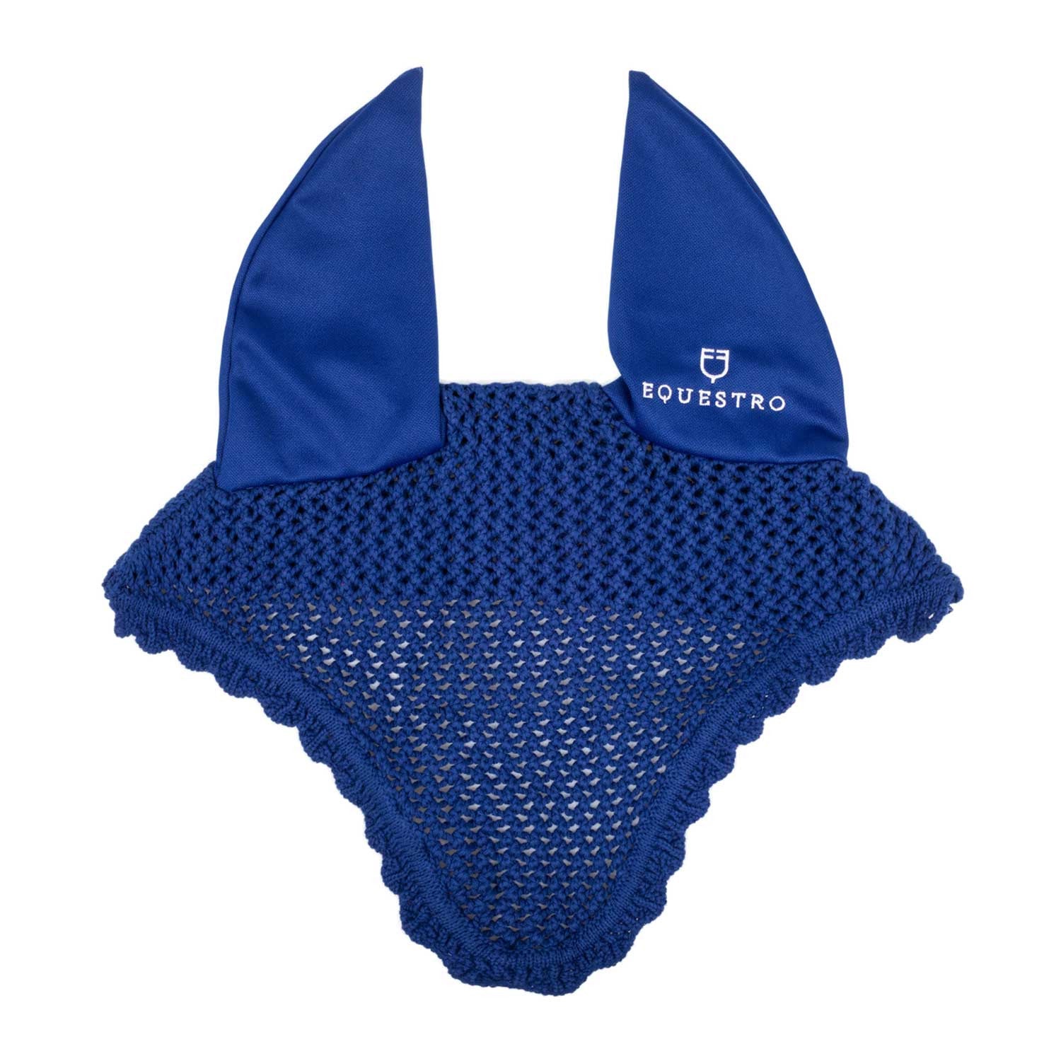 Knitted fly veil with elastic ears.