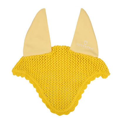 Knitted fly veil with elastic ears.