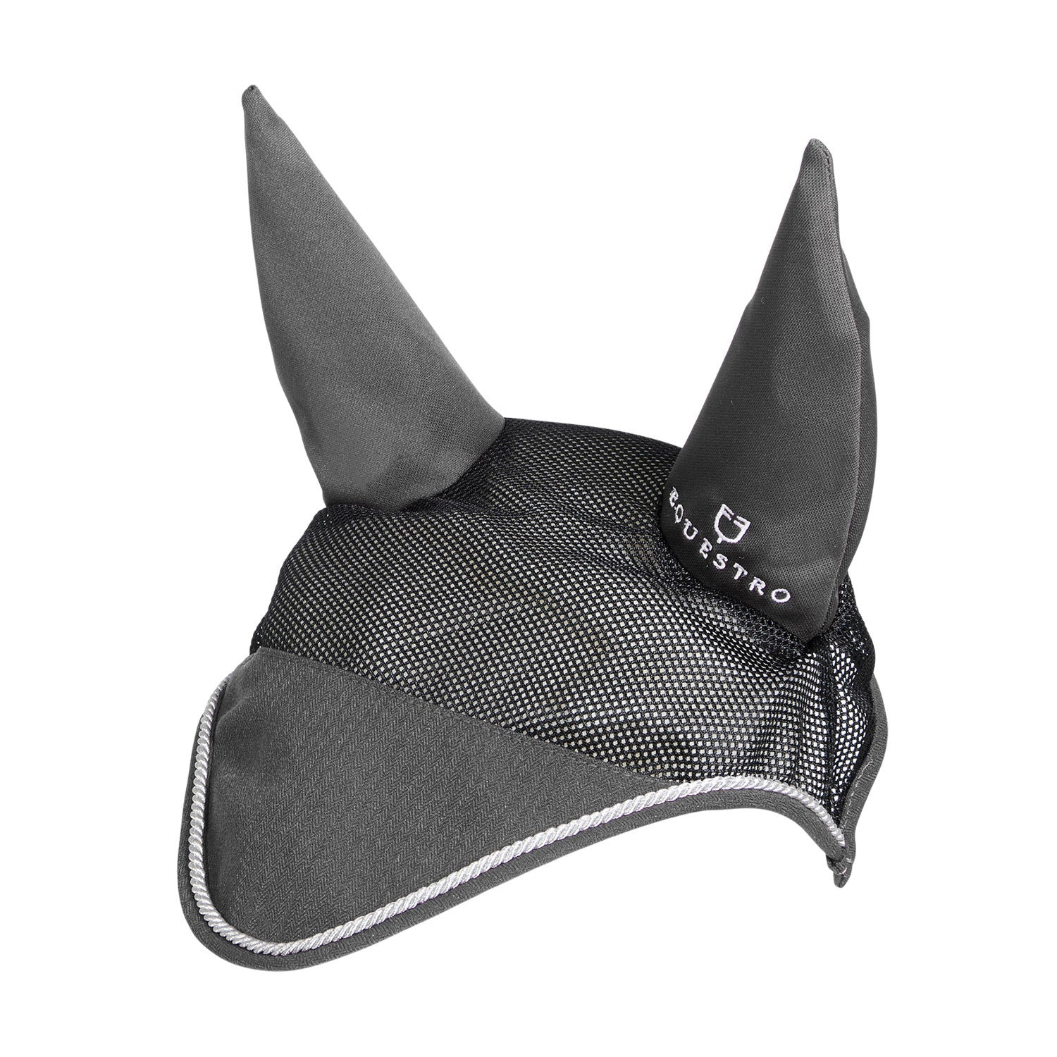 Cotton fly veil and perforated mesh fabric.