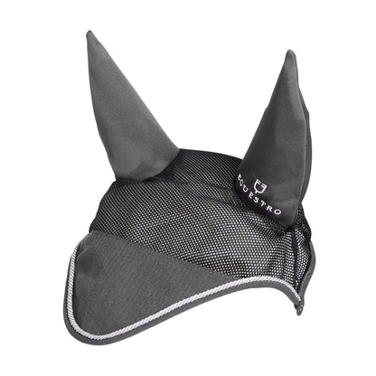 Cotton fly veil and perforated mesh fabric.