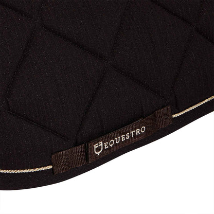 Equestro Pony Jumping Saddle Pad In Cotton With Silver Trim