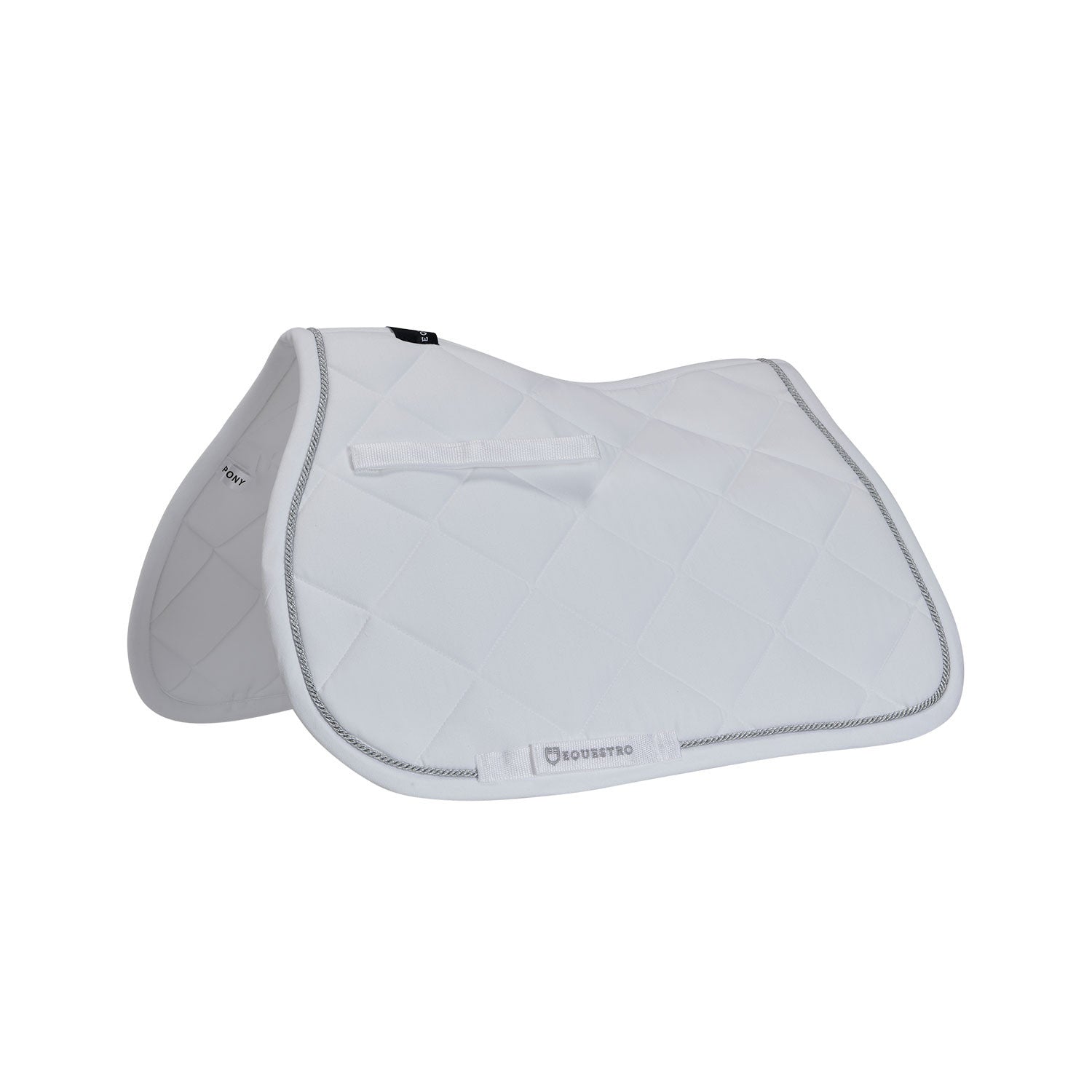 Pony jumping saddle pad in cotton with trimmings.