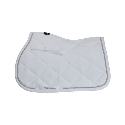 Equestro Pony Jumping Saddle Pad In Cotton With Silver Trim