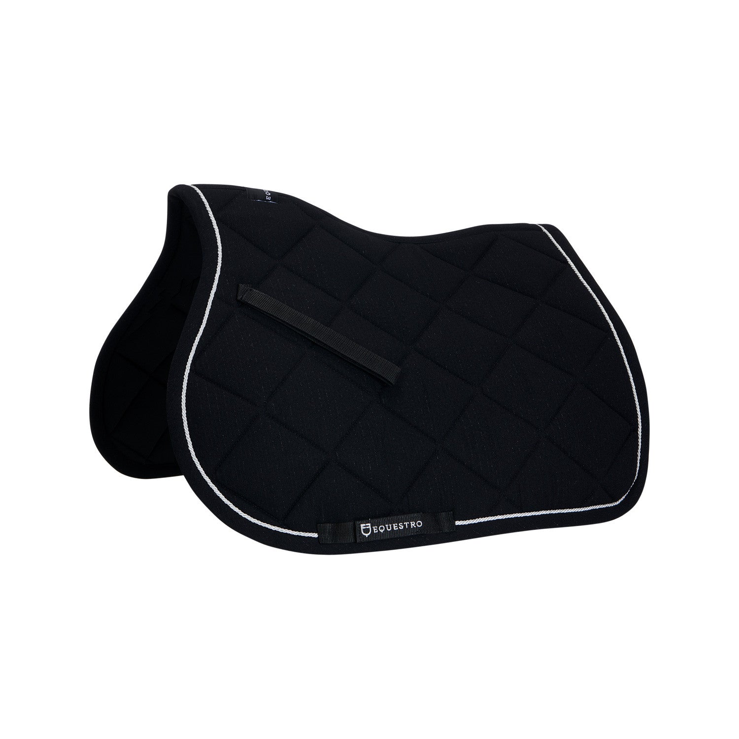 Jumping saddle pad in cotton with trimmings.