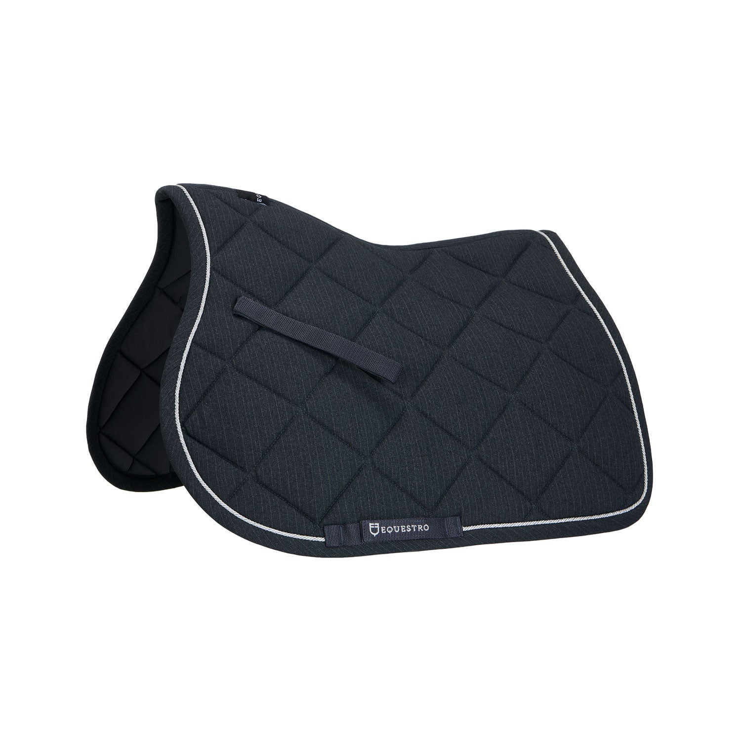 Jumping saddle pad in cotton with trimmings.