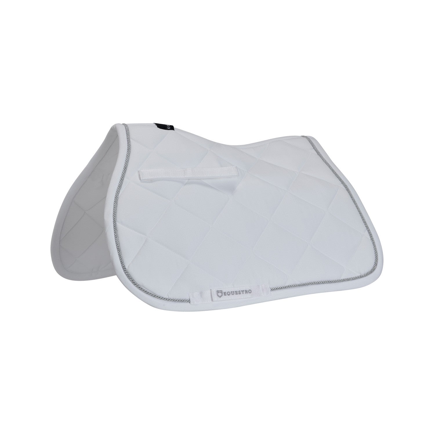 Jumping saddle pad in cotton with trimmings.