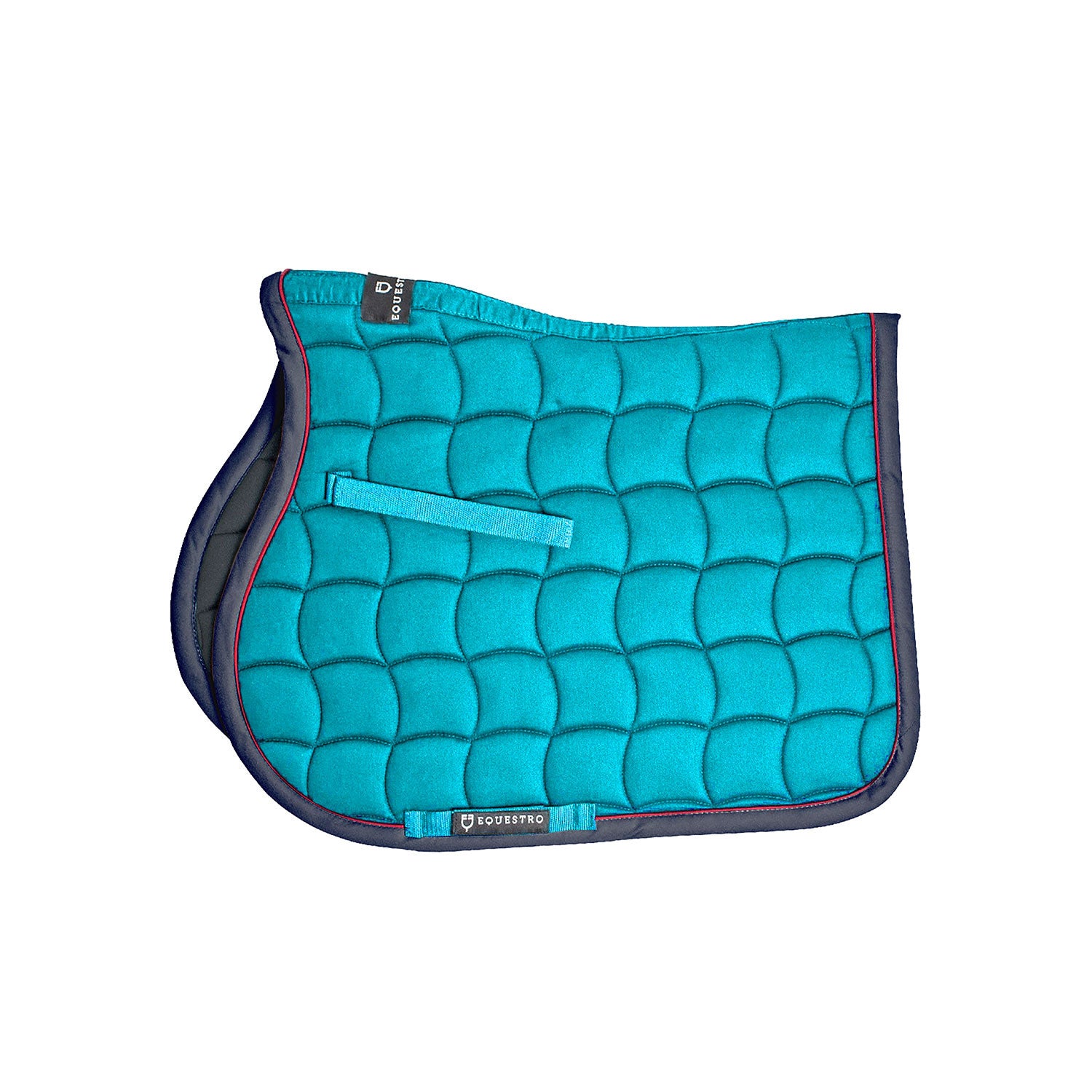 Jumping saddle pad with contrasting trimmings.