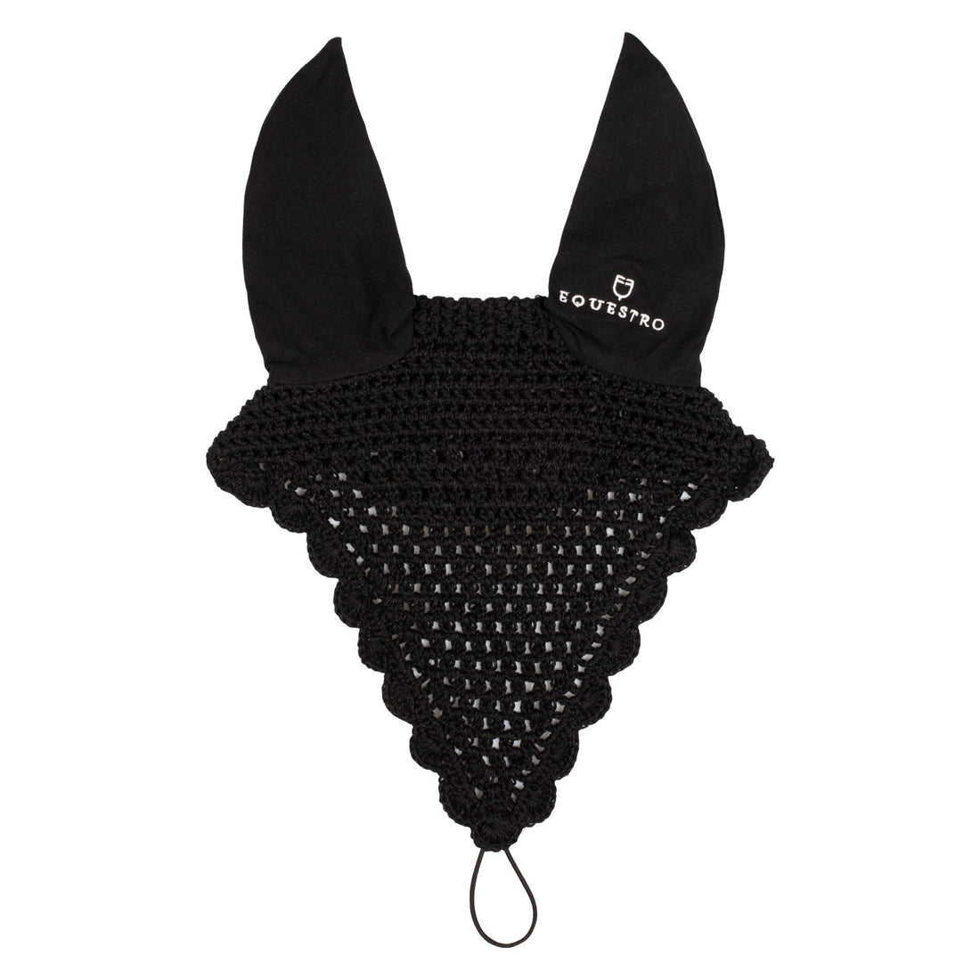 Cotton fly veil with noseband attachment.