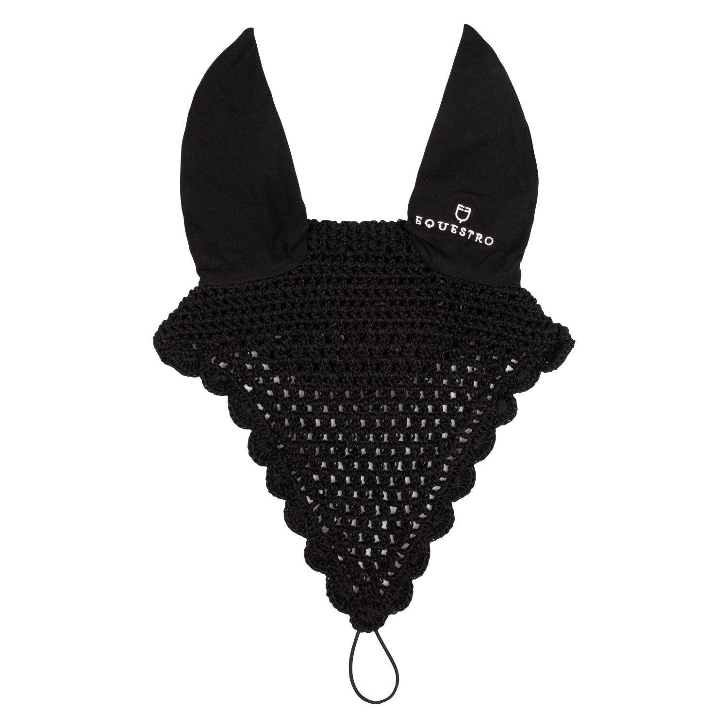 Cotton fly veil with noseband attachment.