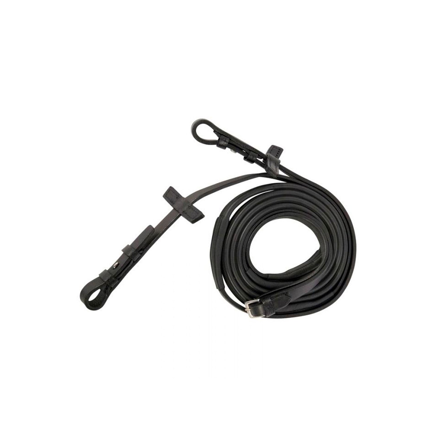 RUBBER REINS SLIMLINE (1/2") WITH HOOKS.