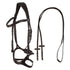 Snaffle bridle with anatomical curved noseband.