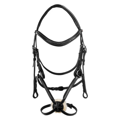 Mexican bridle with anatomical and curved noseband
