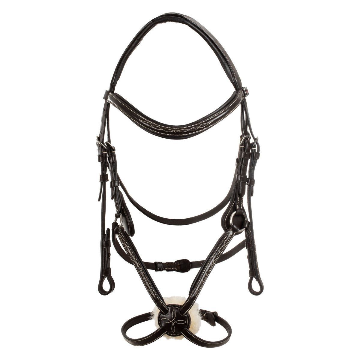 Mexican bridle with anatomical and curved noseband