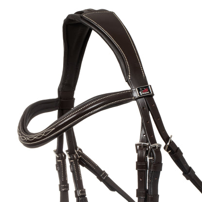 Mexican bridle with anatomical and curved noseband