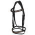 ENGLISH BRIDLE WITH ROSE GOLD BIT DECORATION.
