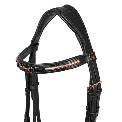 ENGLISH BRIDLE WITH ROSE GOLD BIT DECORATION