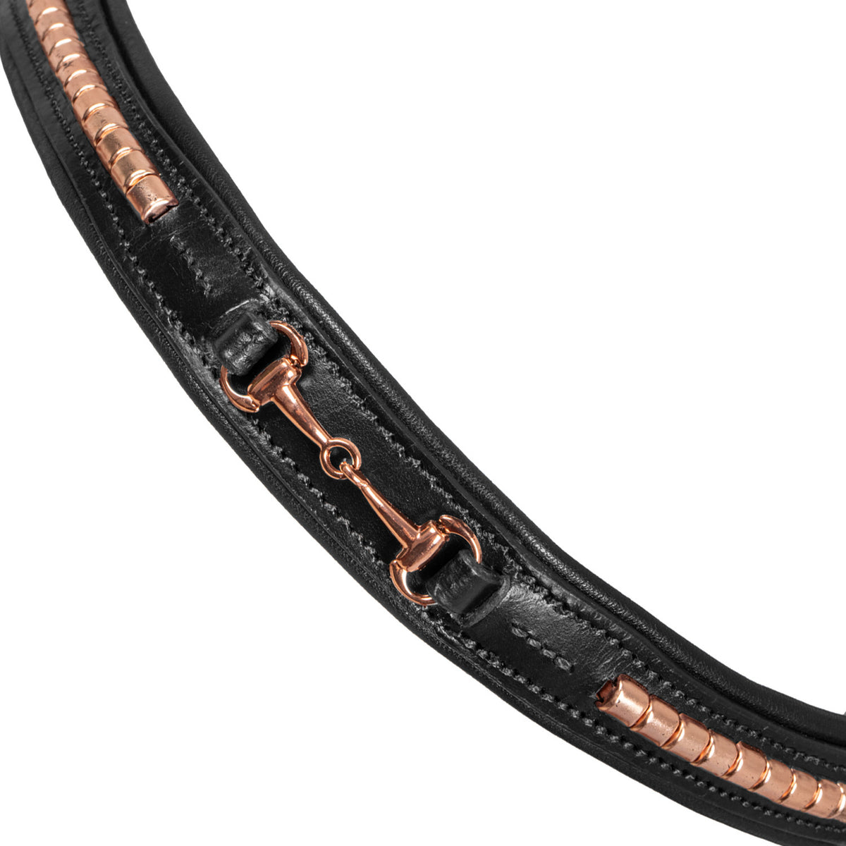 ENGLISH BRIDLE WITH ROSE GOLD BIT DECORATION