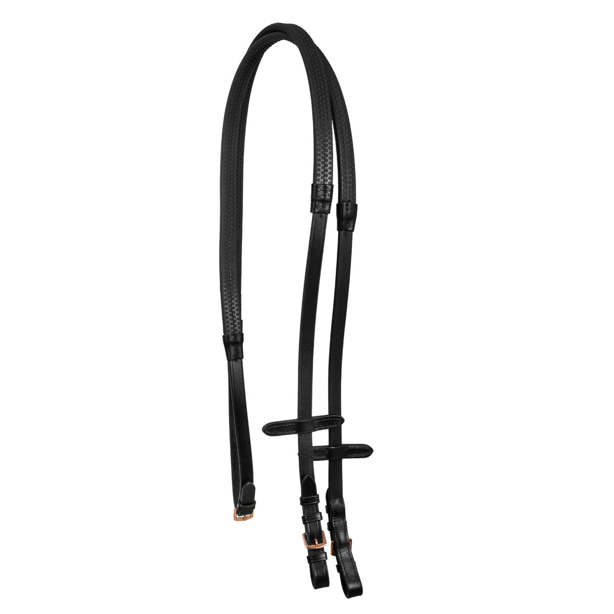 ENGLISH BRIDLE WITH ROSE GOLD BIT DECORATION