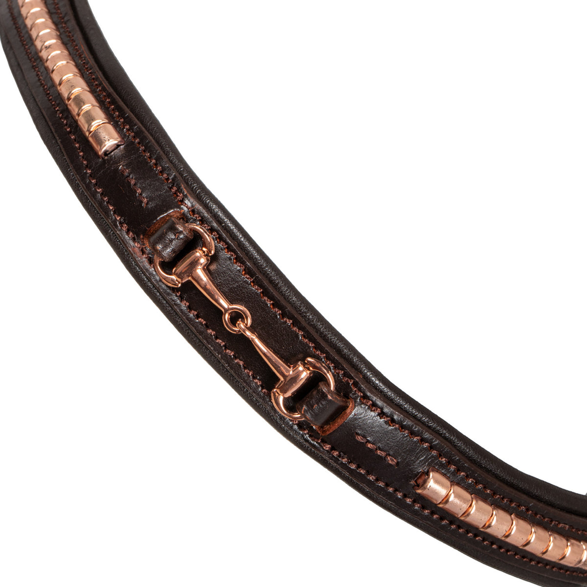 ENGLISH BRIDLE WITH ROSE GOLD BIT DECORATION