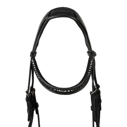 HEMELITE MODEL DRESSAGE BRIDLE WITH RUBBER REINS